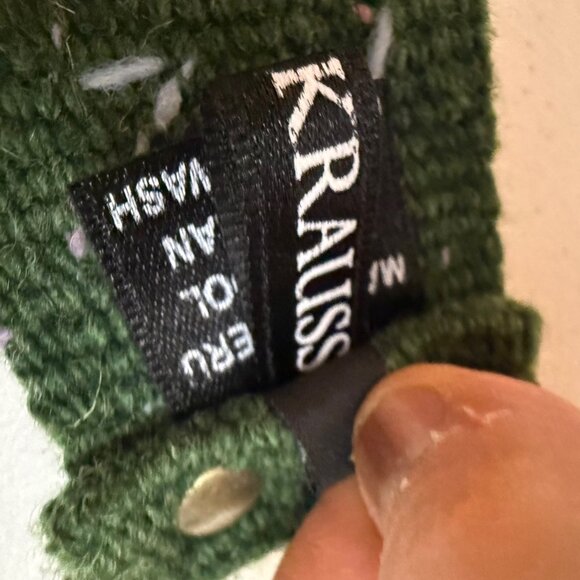 Jenny Krauss Anthropologie Women\'s Belt M Green Wool Snowflake Embroidered Peru main image 4